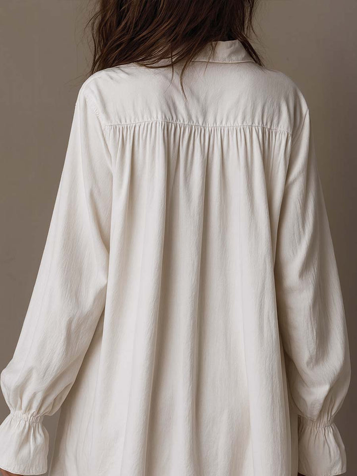 Retro-style |  Lace Irregular Hem Long-sleeved Mini Dress