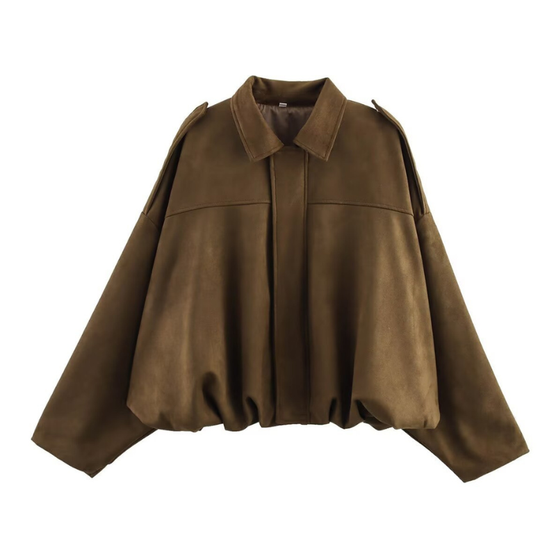 SHARON™ – Modern Cropped Aviator Zip Jacket