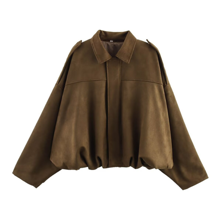 SHARON™ – Modern Cropped Aviator Zip Jacket