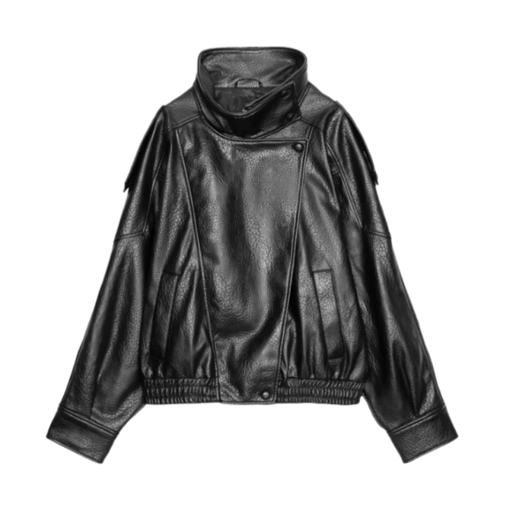 SUSIE™ – Chic Oversized Moto Jacket Faux Leather