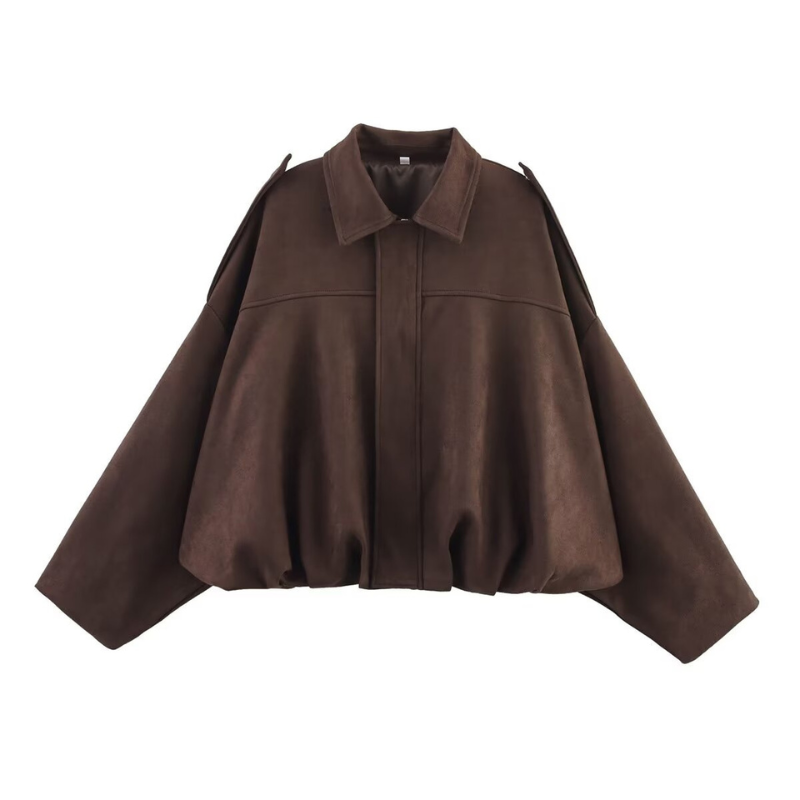 SHARON™ – Modern Cropped Aviator Zip Jacket