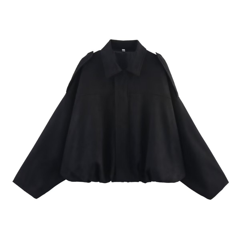 SHARON™ – Modern Cropped Aviator Zip Jacket