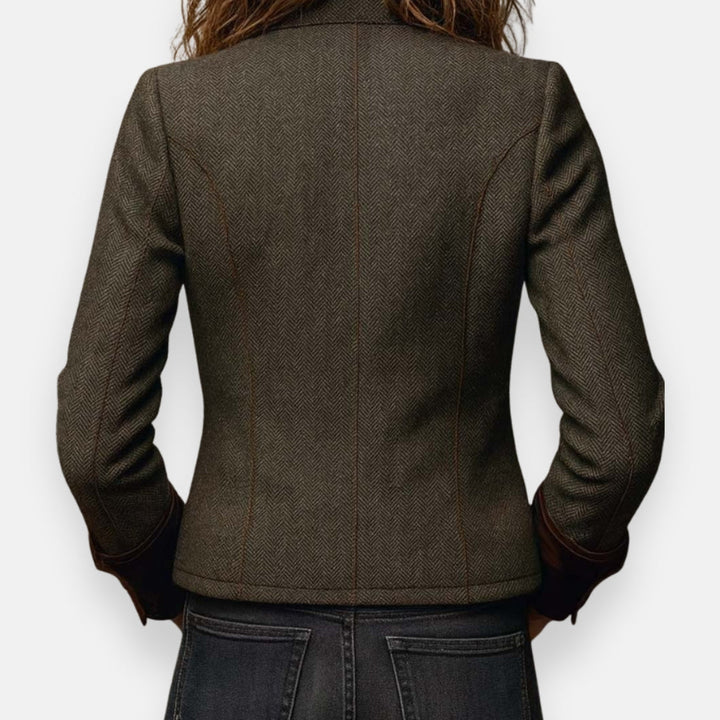 Marisoria – Chic Tweed Jacket with Velvet Details