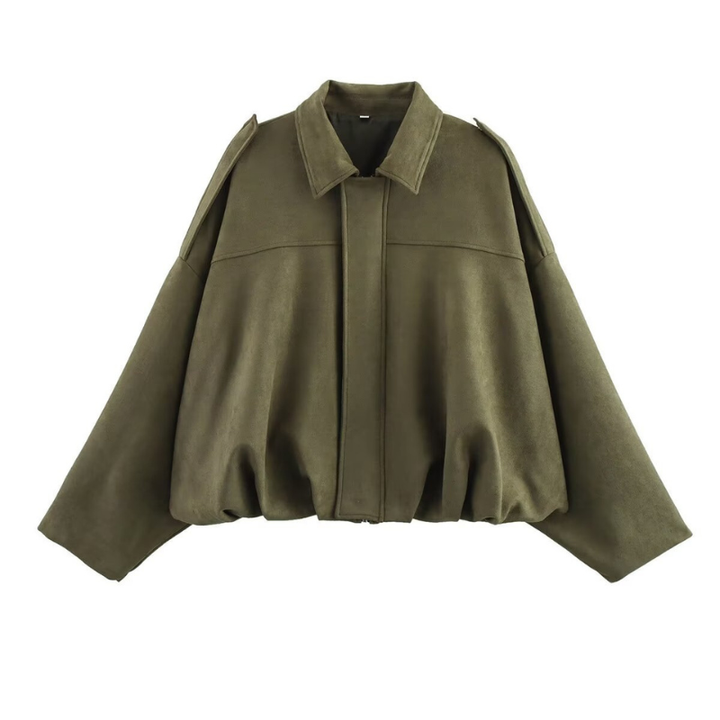 SHARON™ – Modern Cropped Aviator Zip Jacket