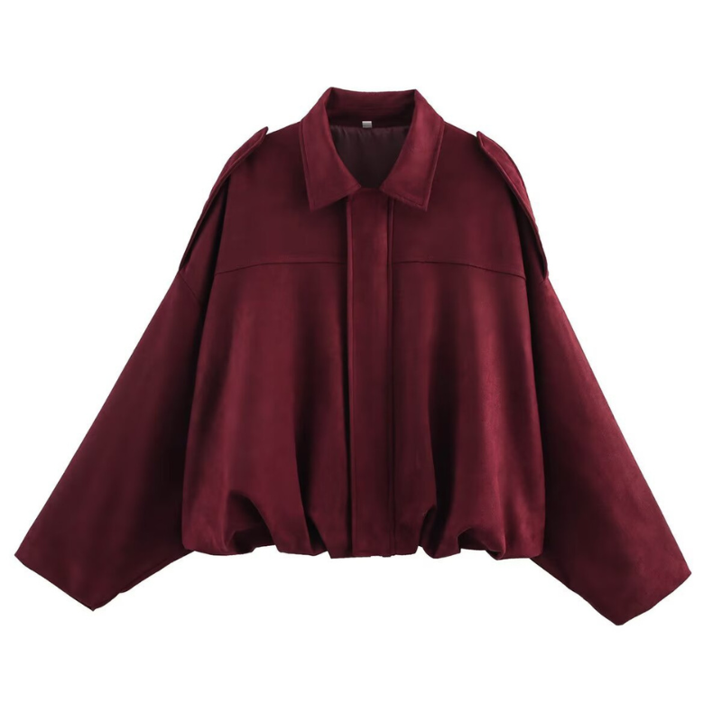 SHARON™ – Modern Cropped Aviator Zip Jacket