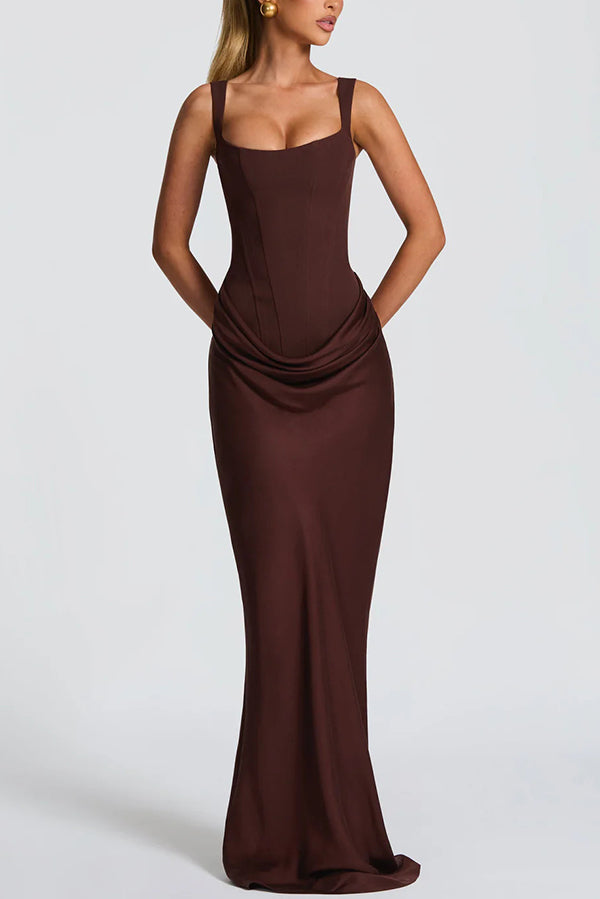 Leonor - Square-Neck Maxi Dress