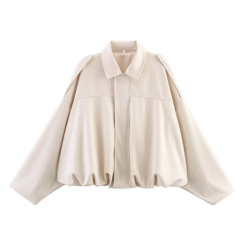 SHARON™ – Modern Cropped Aviator Zip Jacket