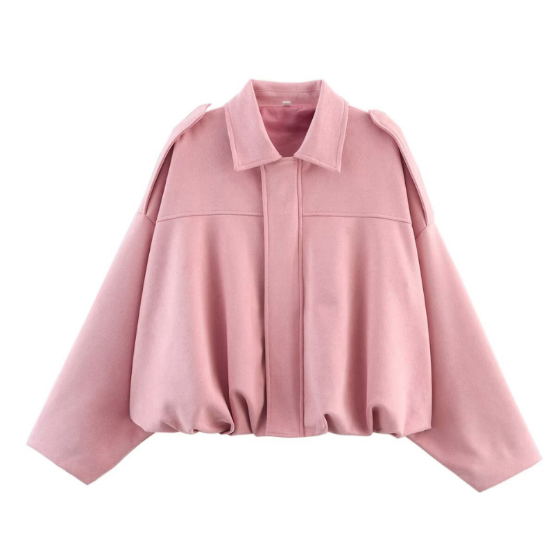 SHARON™ – Modern Cropped Aviator Zip Jacket