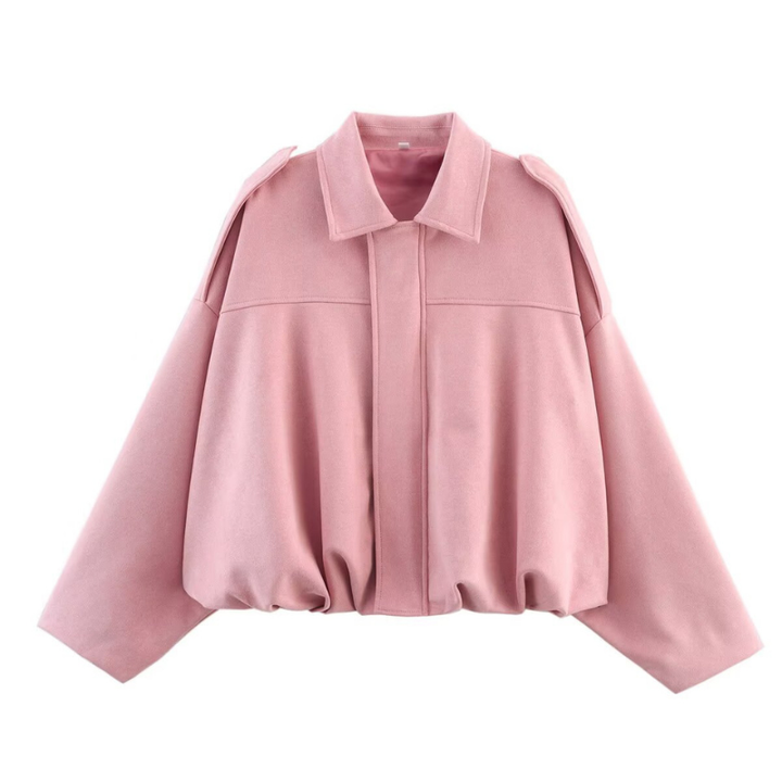 SHARON™ – Modern Cropped Aviator Zip Jacket
