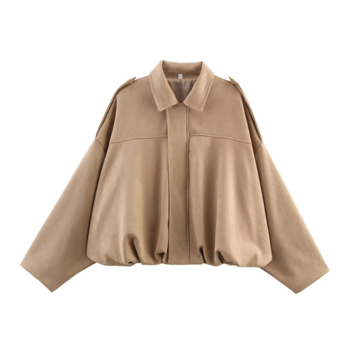 SHARON™ – Modern Cropped Aviator Zip Jacket