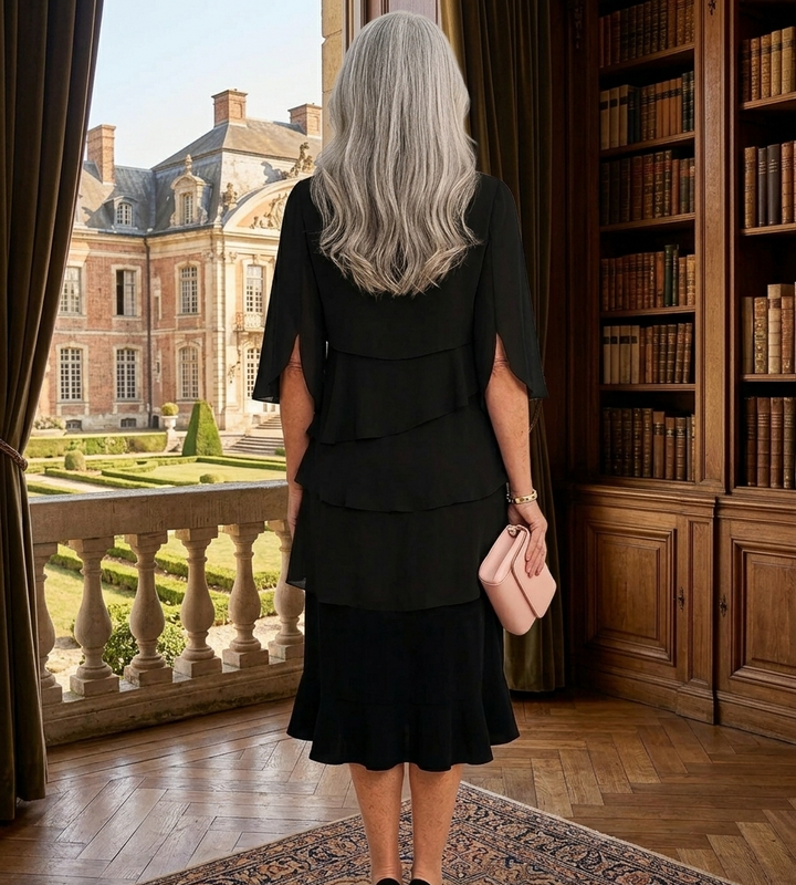 Charlotte | Elegant Split-Sleeve Midi Dress