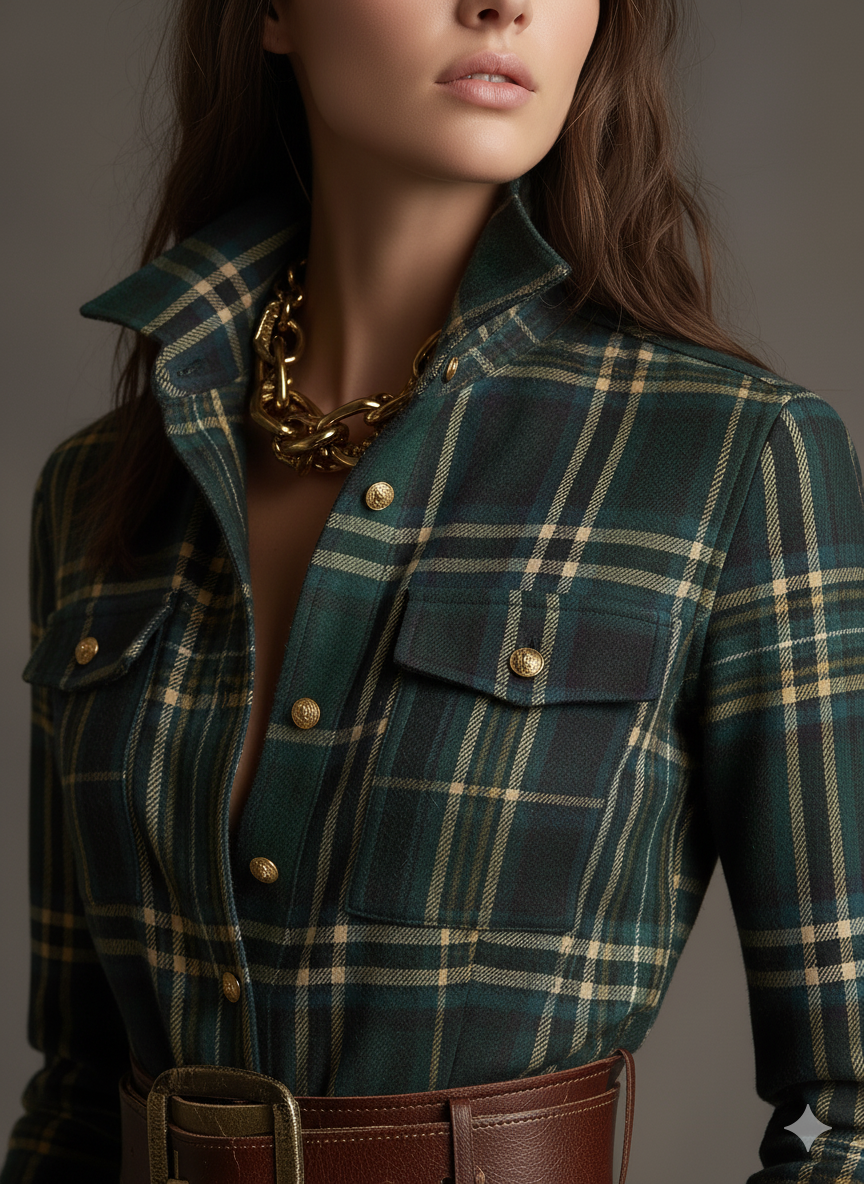 Giulietta - Maxi Plaid Shirt Dress