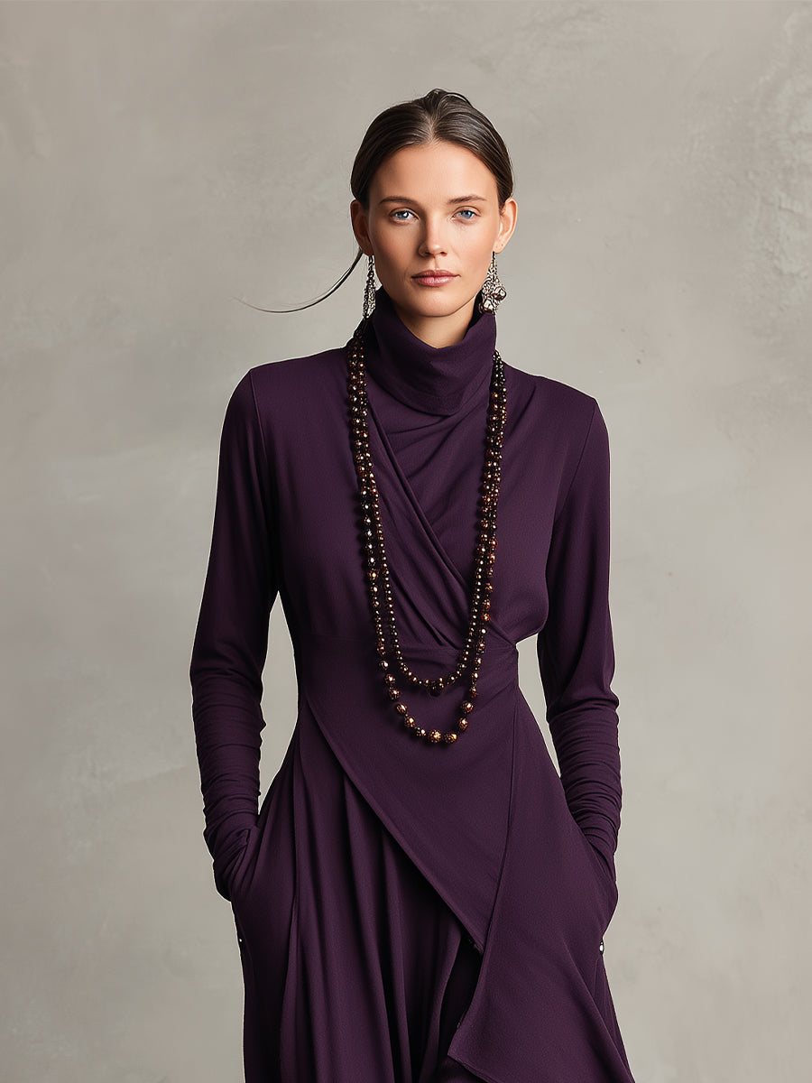 Maribel - Elegant Draped Knit Dress