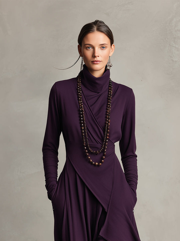 Maribel - Elegant Draped Knit Dress