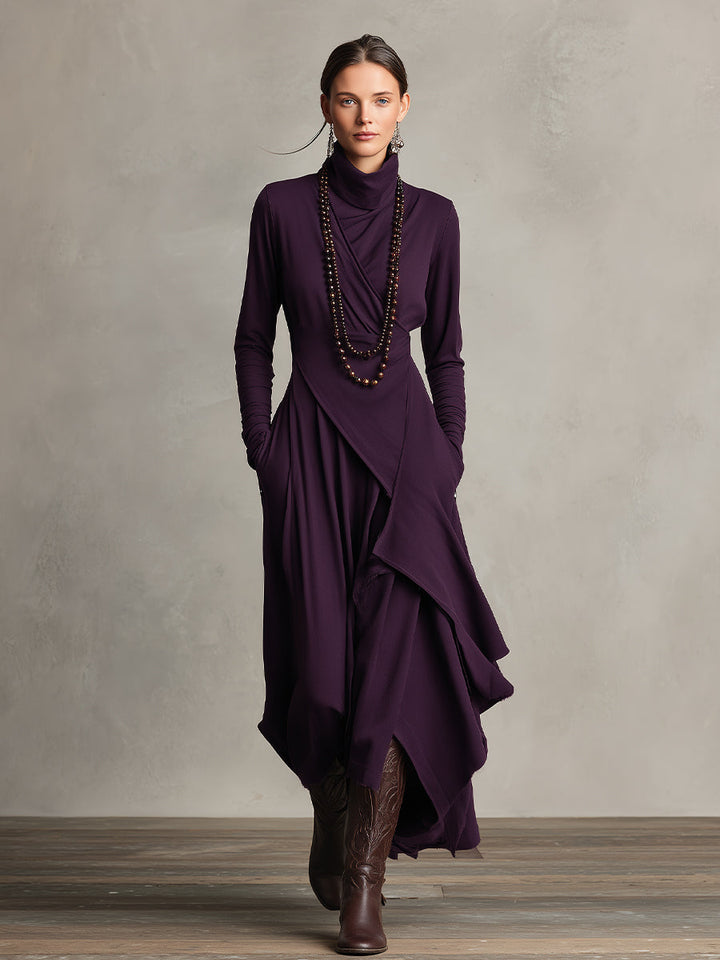 Maribel - Elegant Draped Knit Dress