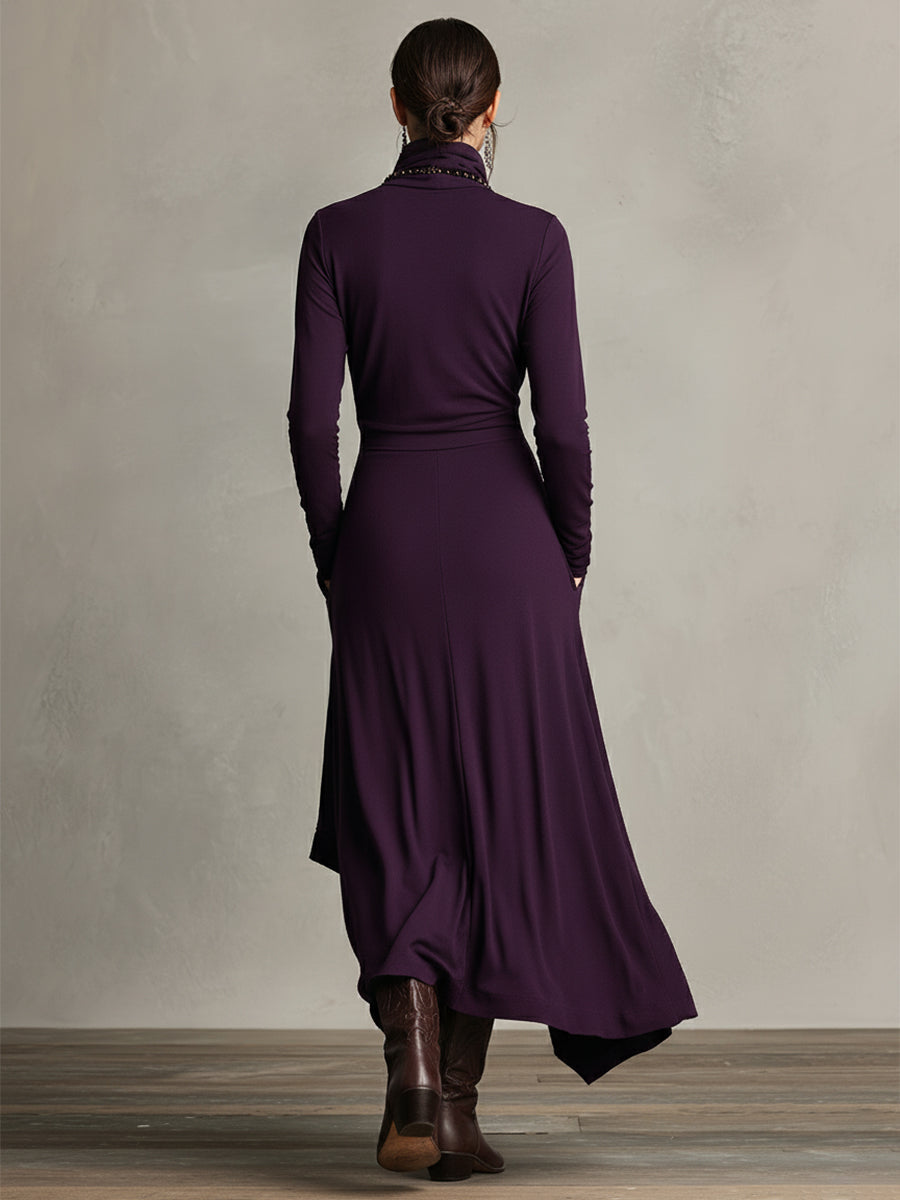 Maribel - Elegant Draped Knit Dress