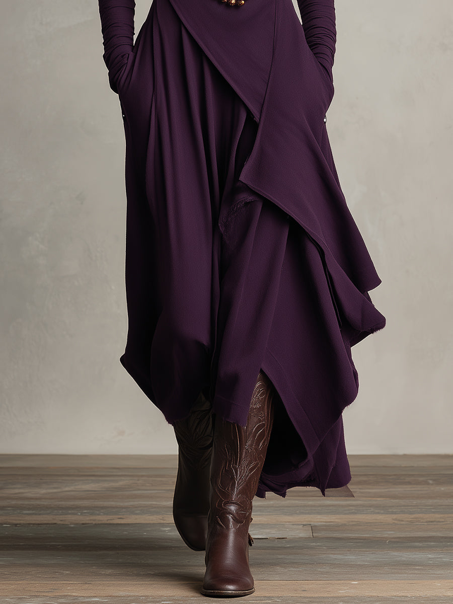 Maribel - Elegant Draped Knit Dress