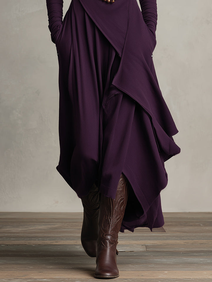 Maribel - Elegant Draped Knit Dress