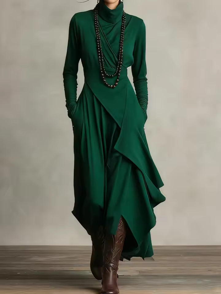 Maribel - Elegant Draped Knit Dress