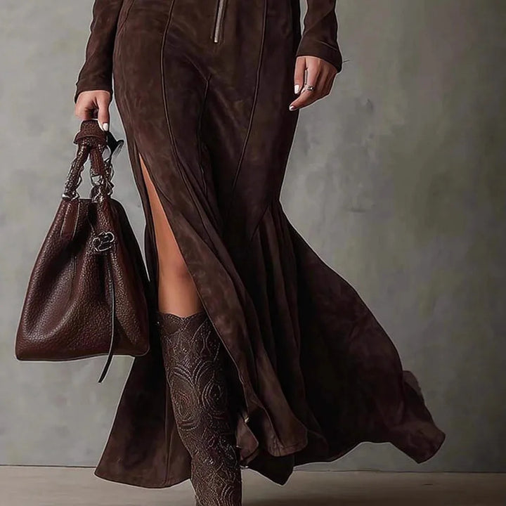 Grace - Suede Maxi Dress