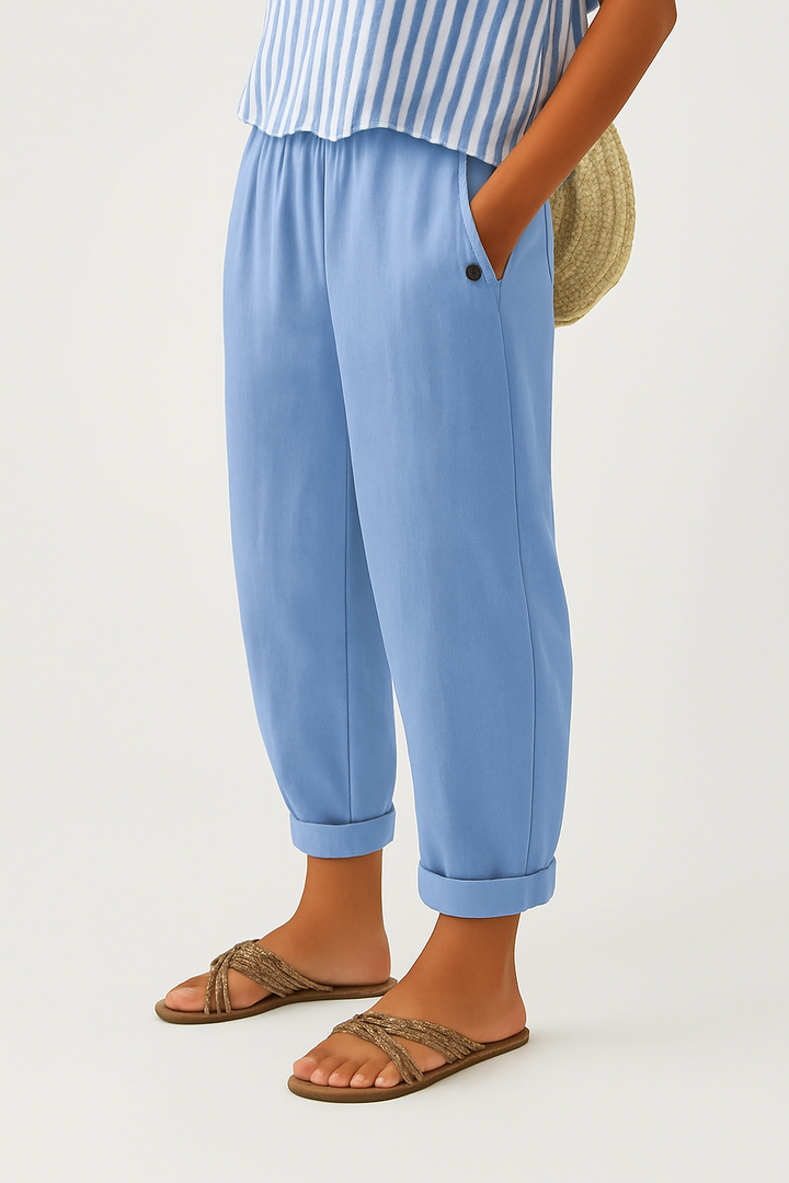 Romina Timeless Linen-Cotton Trousers