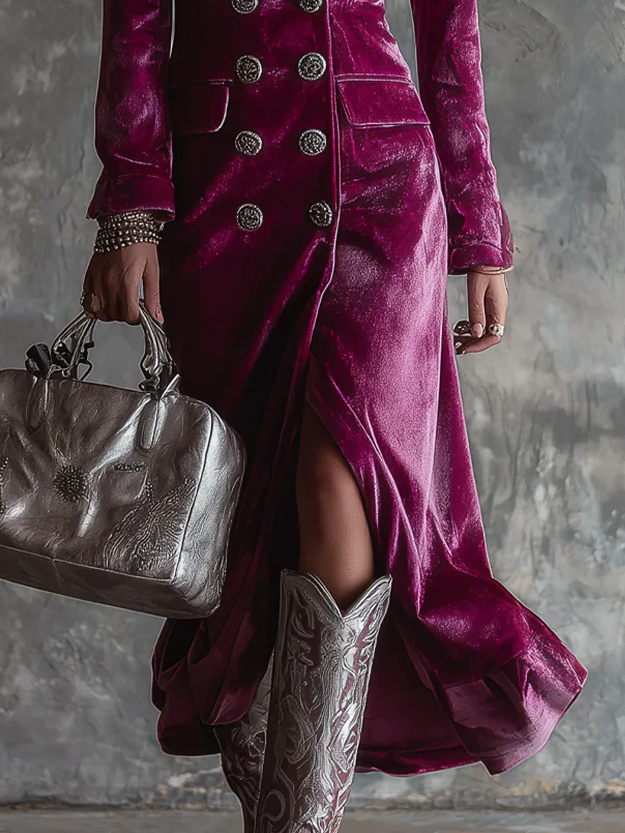Luna - Velvet Blazer Maxi Dress